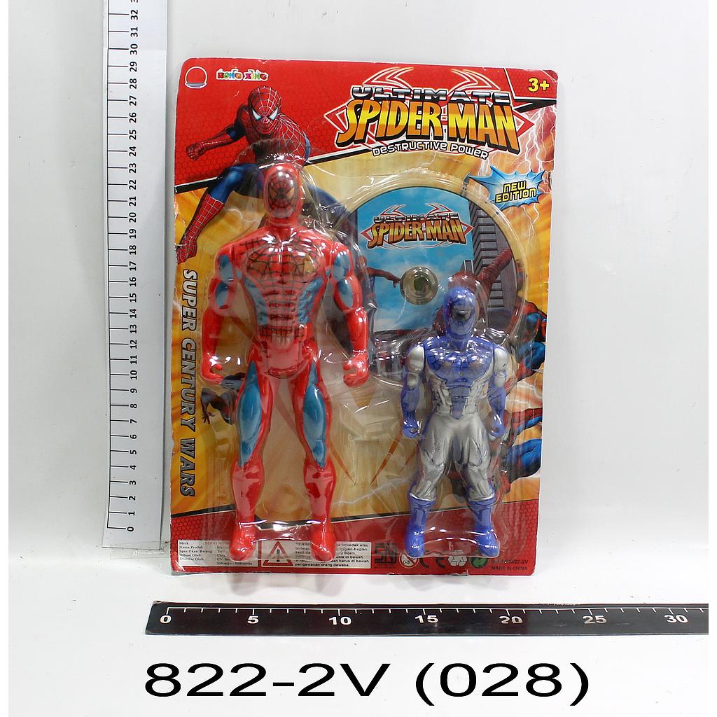 Action Figure Spiderman 2 Pcs B/O Lampu dan CD Ultimate Spider Man Press @168