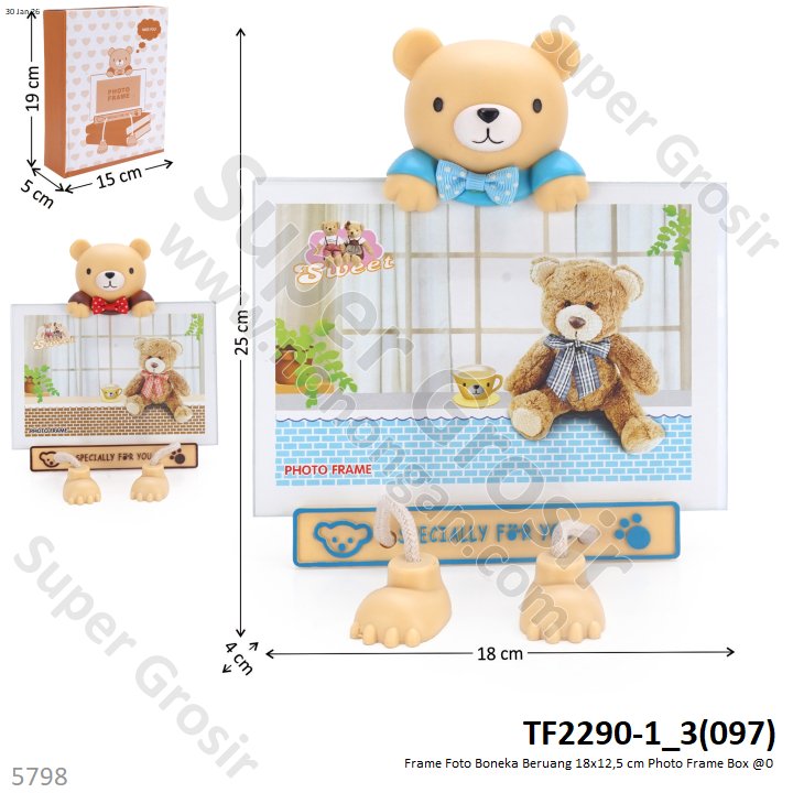 Frame Foto Boneka Beruang 18x12,5 cm Photo Frame Box @0