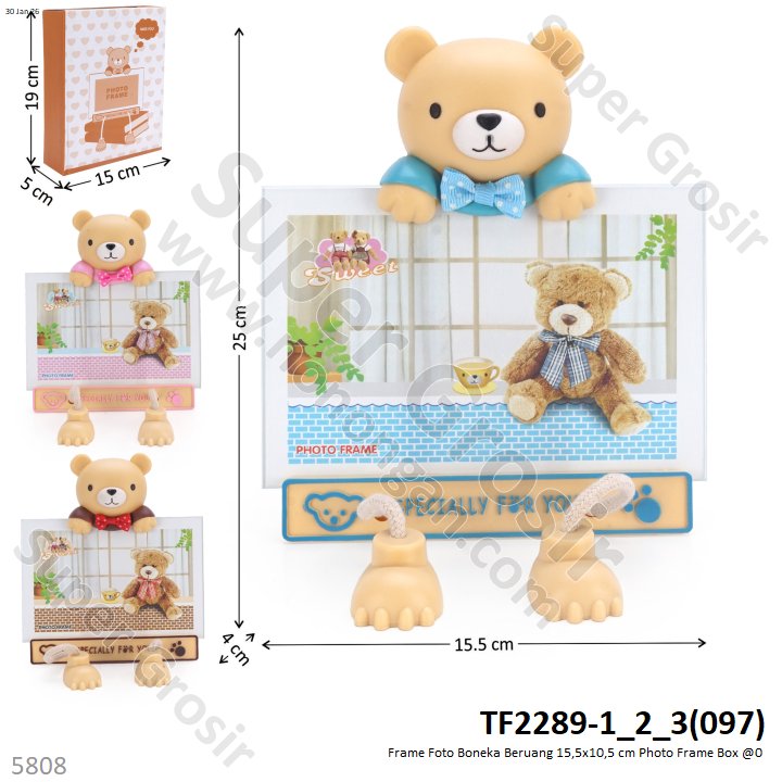 Frame Foto Boneka Beruang 15,5x10,5 cm Photo Frame Box @0