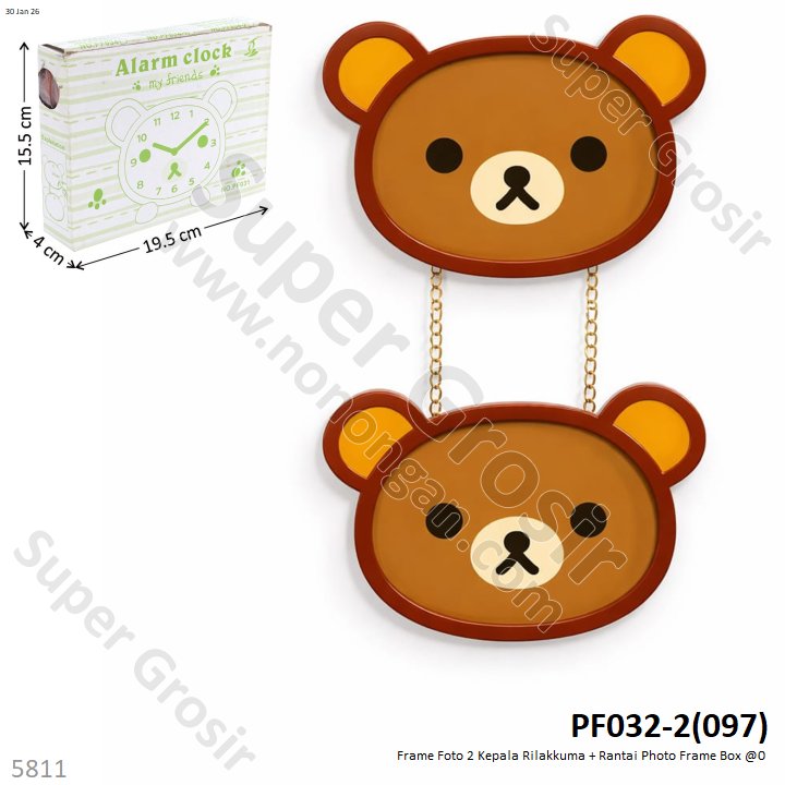 Frame Foto 2 Kepala Rilakkuma + Rantai Photo Frame Box @0