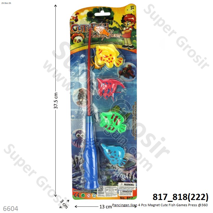 Pancingan Ikan 4 Pcs Magnet Cute Fish Games Press @360