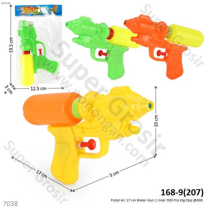 Pistol Air 17 cm Water Gun 1 Inner 300 Pcs Ktg Opp @600