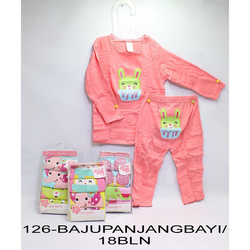 Baju Bayi Lengan Panjang + Celana Panjang 18 Bulan 1 Pack 2 Set Ktg PVC @64