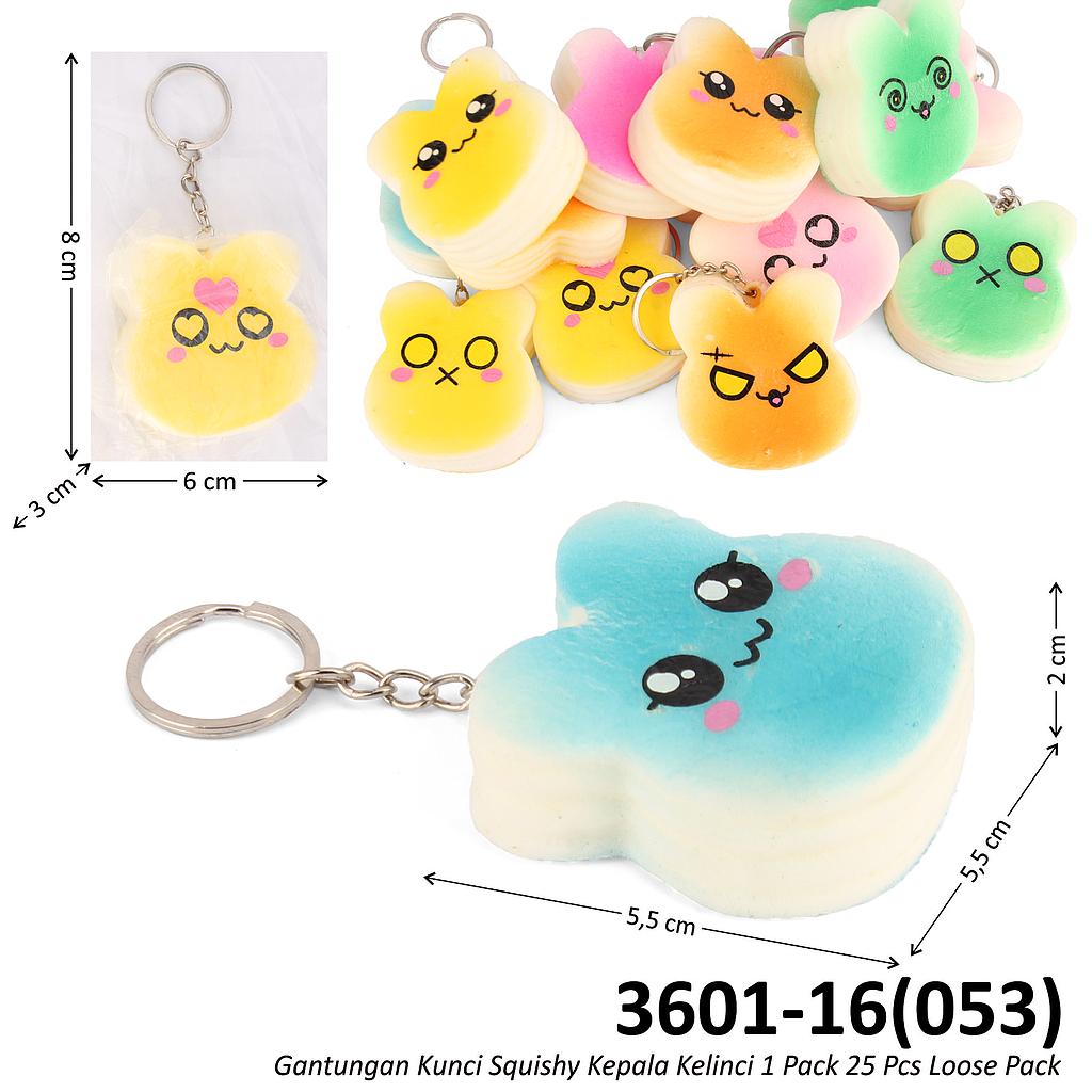 Gantungan Kunci Squishy Kepala Kelinci 1 Pack 25 Pcs Loose Pack @1200