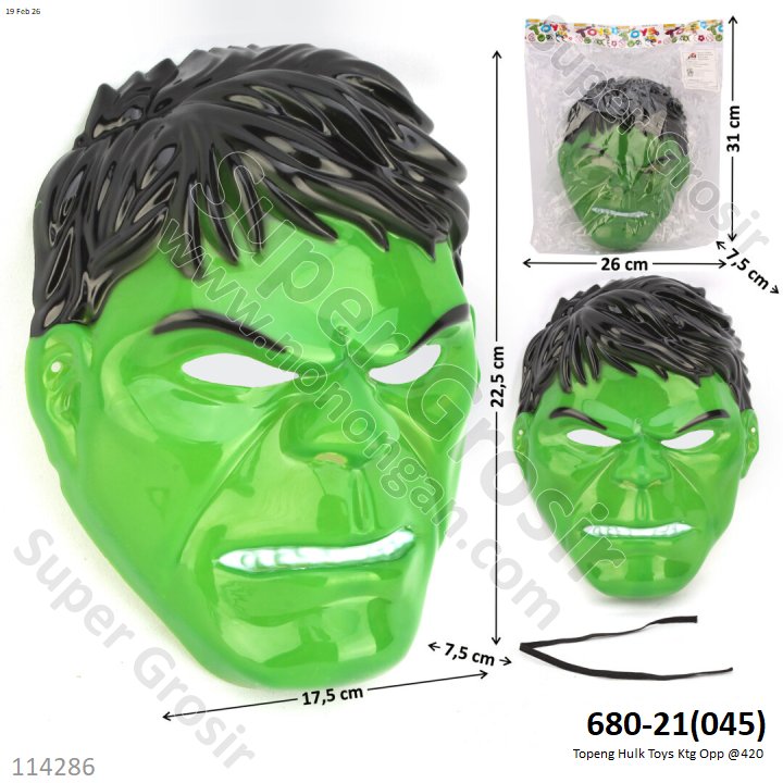 Topeng Hulk Toys Ktg Opp @420