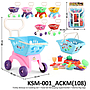 Trolley Belanja Isi Cooking Set dan Food Set Keranjang Supermarket Ktg Opp @12